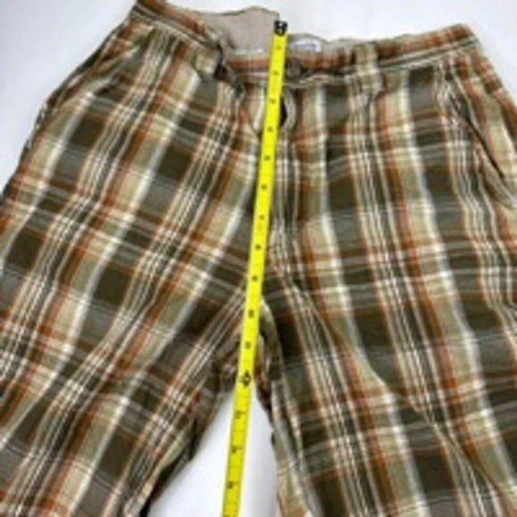 Men's  Columbia Plaid Shorts Size 32 Green Brown - Picture 7 of 9